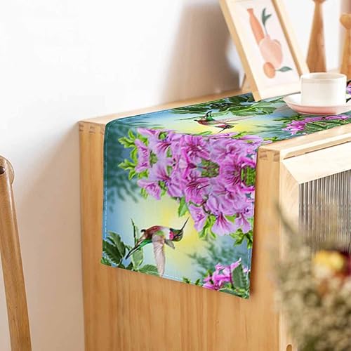 Miniatura 126 de HOSNYE Camino de mesa con flores amarillas de frutas de limón, camino de mesa de lino y algodón para decoración de cocina, mesa familiar, mesa