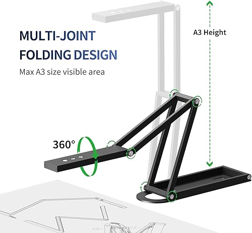 NETUM Document Camera & Webcam 4K with Microphone USB Visualizer 3-Level Touch LED Auto-Focus Image Invert Fold-able for Windows Mac OS Linux - Remote Teaching & Live Demo (SD-1300)