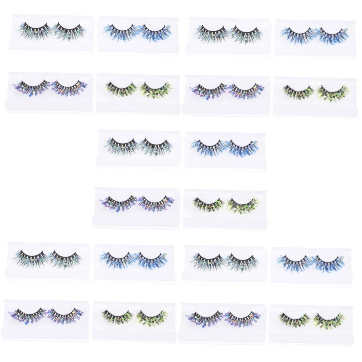 Healeved 20 Paia ciglia di paillettes estensioni delle ciglia glitterate ciglia finte ciglia cosmetiche make up halloween fake lashes ciglia con ciglia cosplay fibra artificiale