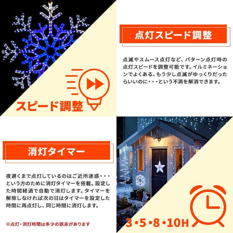 Amazon.co.jp: 電光ホーム イルミネーション 屋外用 モチーフライト 雪