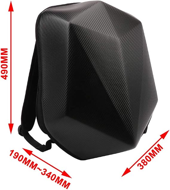 JFG RACING Motorcycle Backpack Hard Shell Backpack - Diamond Shape Carbon Fiber Motorbike Backpack Waterproof 30L Large Capacity - Riding Backpack