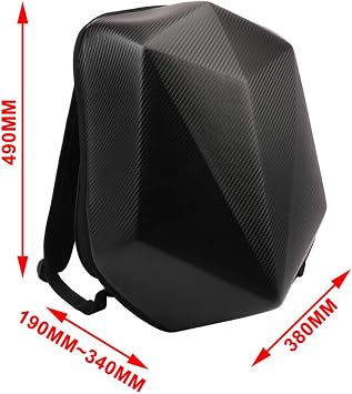 JFG RACING Motorcycle Backpack Hard Shell Backpack - Diamond Shape Carbon Fiber Motorbike Backpack Waterproof 30L Large Capacity - Riding Backpack