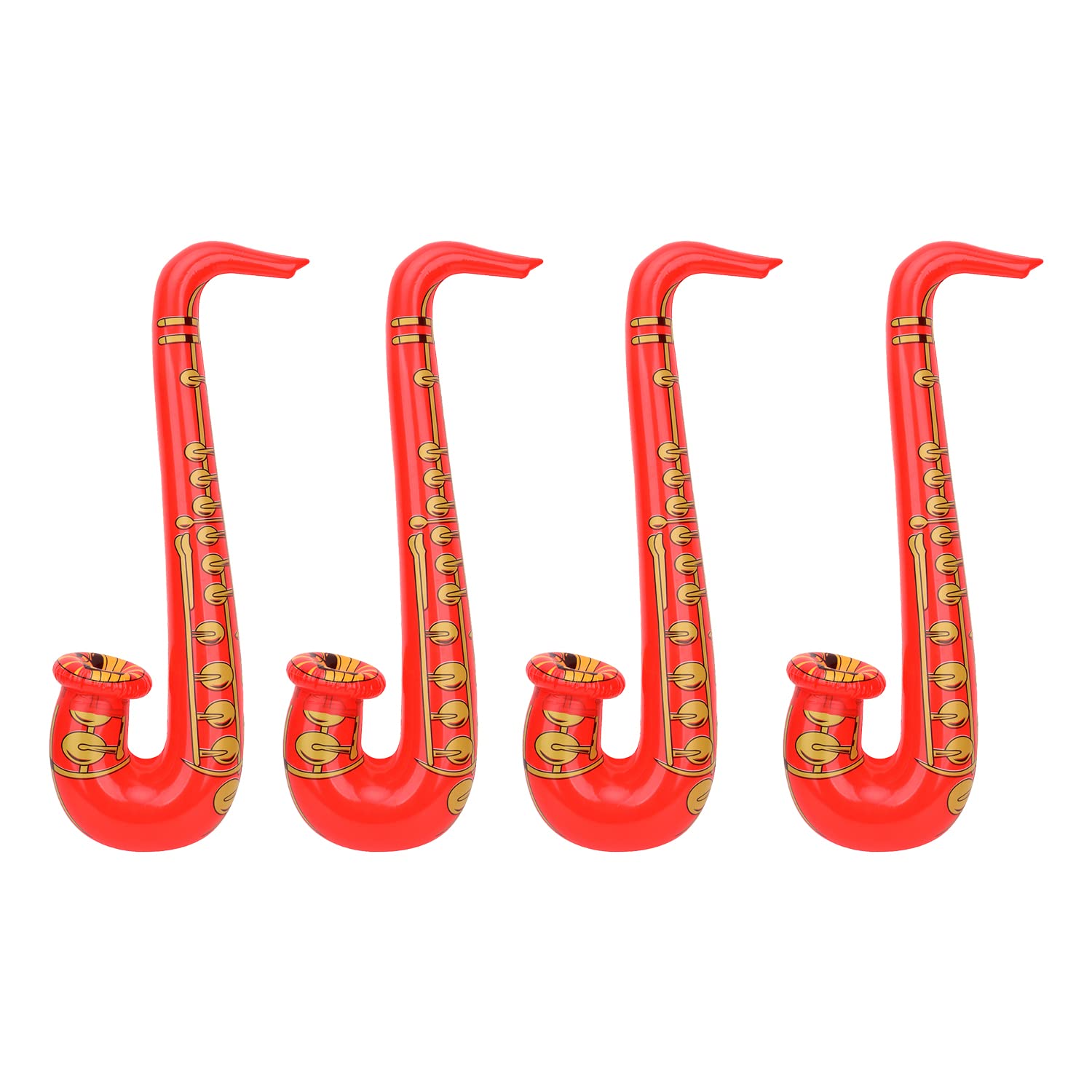 WedDecor Inflatable Guitar Saxophone Toys Favours Balloon, Musical Instruments Accessories For Kids and Adults Party Decoration, Hen Night Party, 4pcs, Red