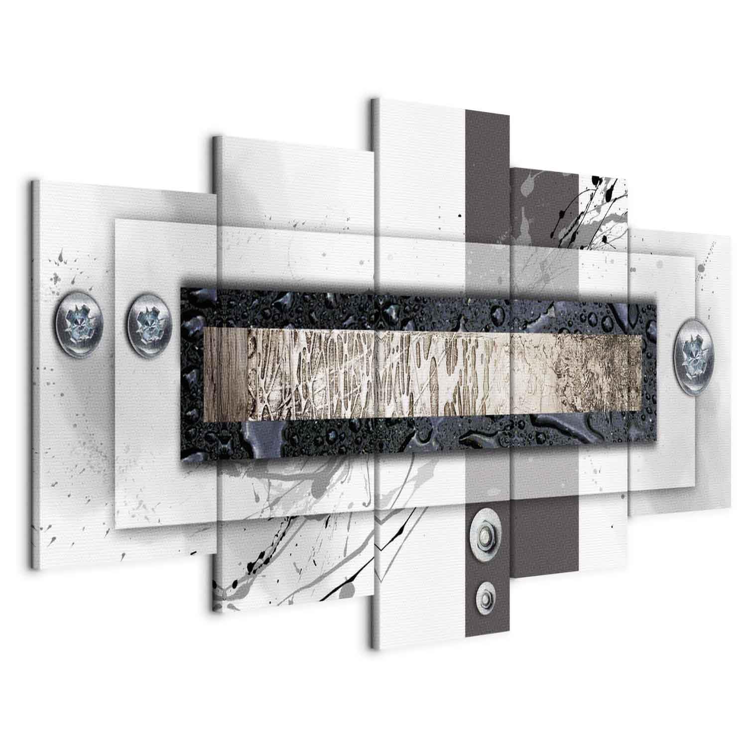 Cuadro en Lienzo Abstracto Moderno 200x100 cm - Cuadros Impresión de 5 Piezas decorativos Decoracion Decorativo para Pared modernos dormitorios de Pared - Estilo vintage 020101-157