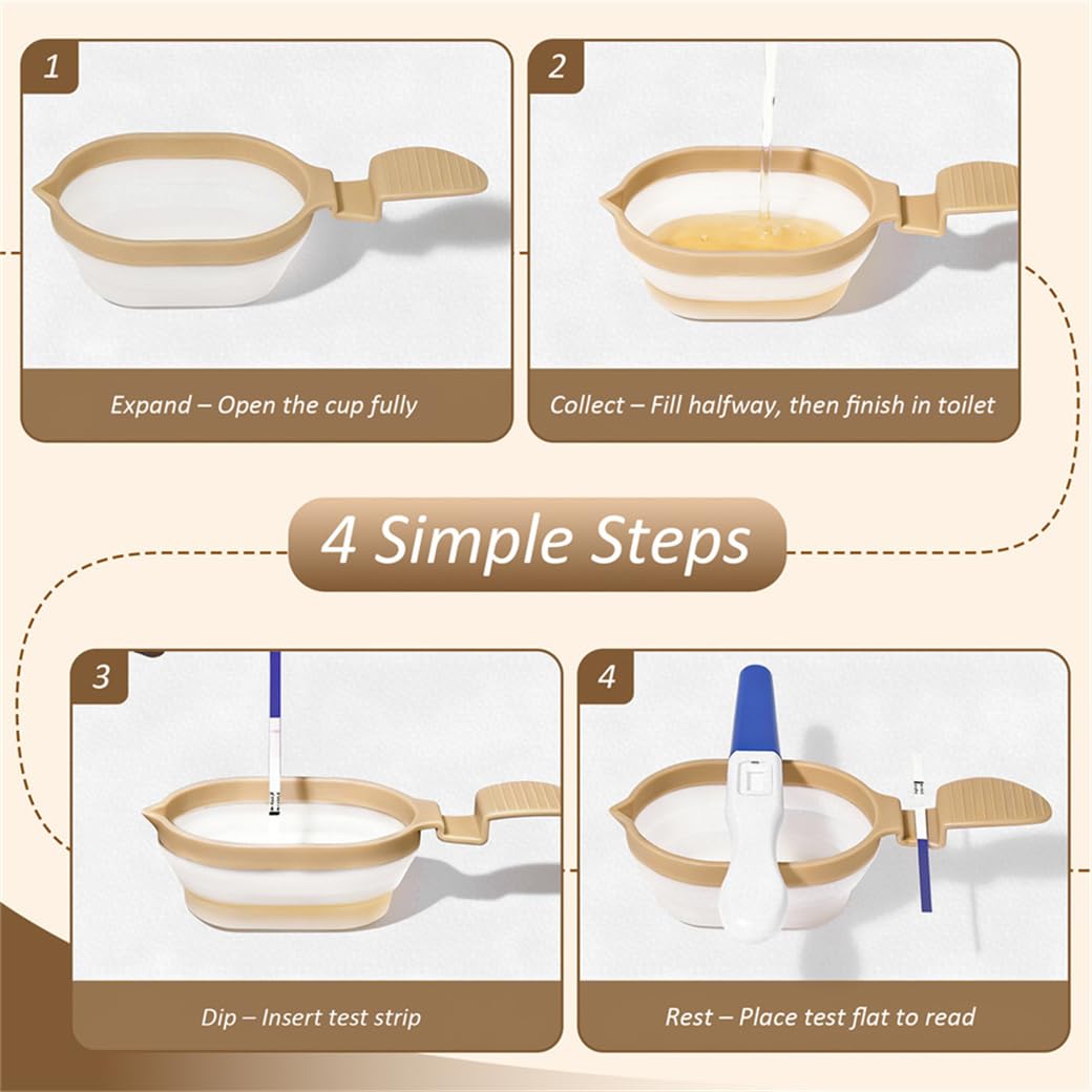 Urine Cup 2pcs Collapsible Urine Collection Urinal Bottle Family Planning Essentials Sample Containers Specimen Jar 50ml for Fertility Testing