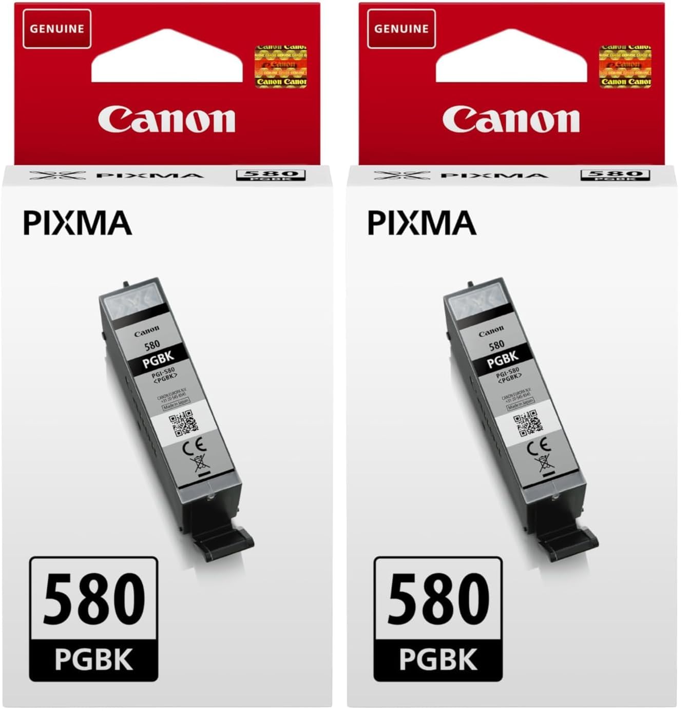 Canon Originaltinte PGI-580 PGBK, Größe Standard, Segment Schwarz, Recyclebare Verpackung (Packung mit 2)