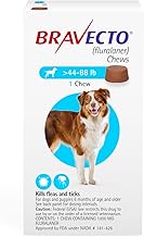 BRAVECTO Chew for Dogs, Flea & Tick, 1 Chew, 12 Week Supply, >44-88 lbs., Blue Box