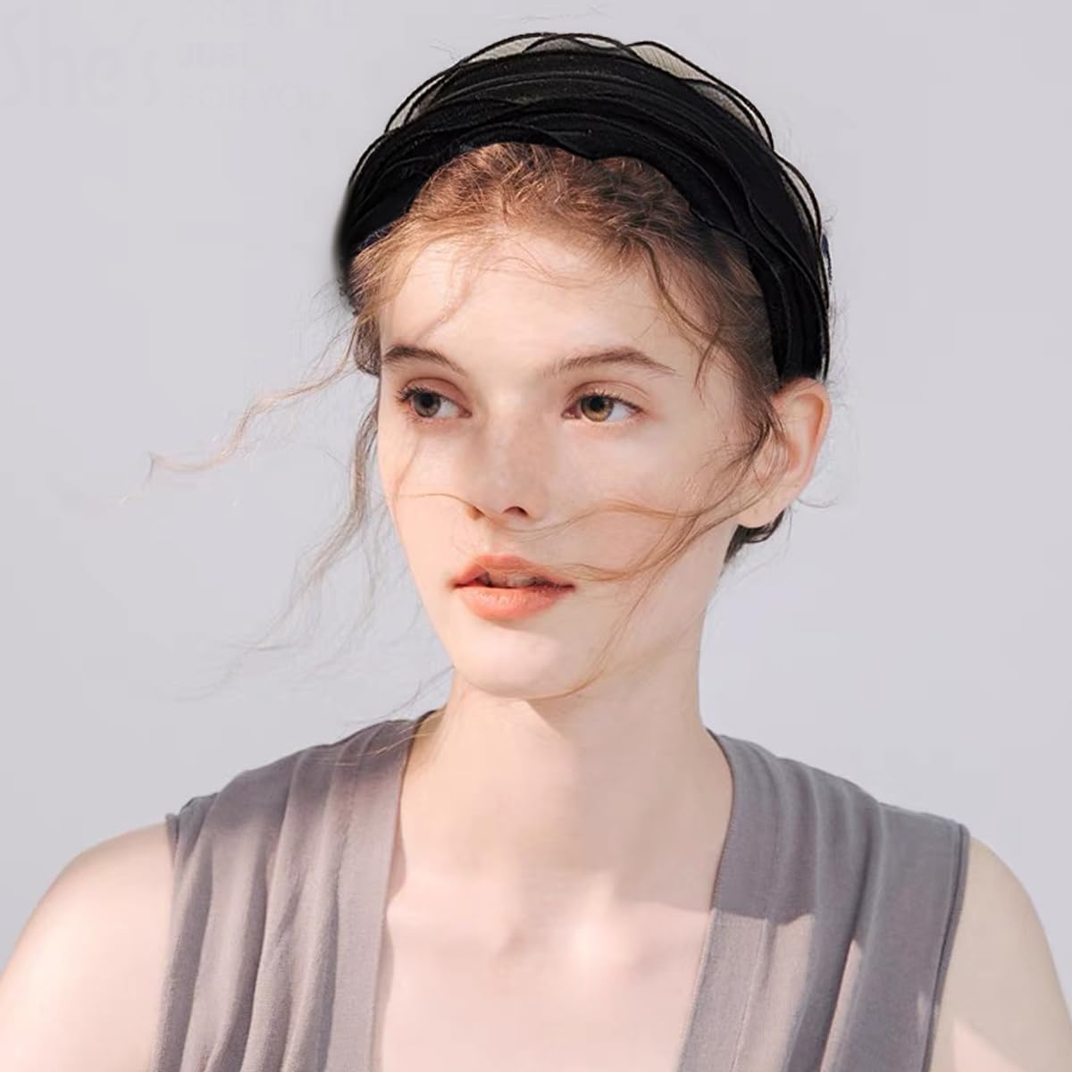 3 diademas grandes y anchas para mujeres y niñas, diadema de encaje con lunares, elegantes diademas elásticas con dientes, accesorios de moda para la cabeza, colores mezclados