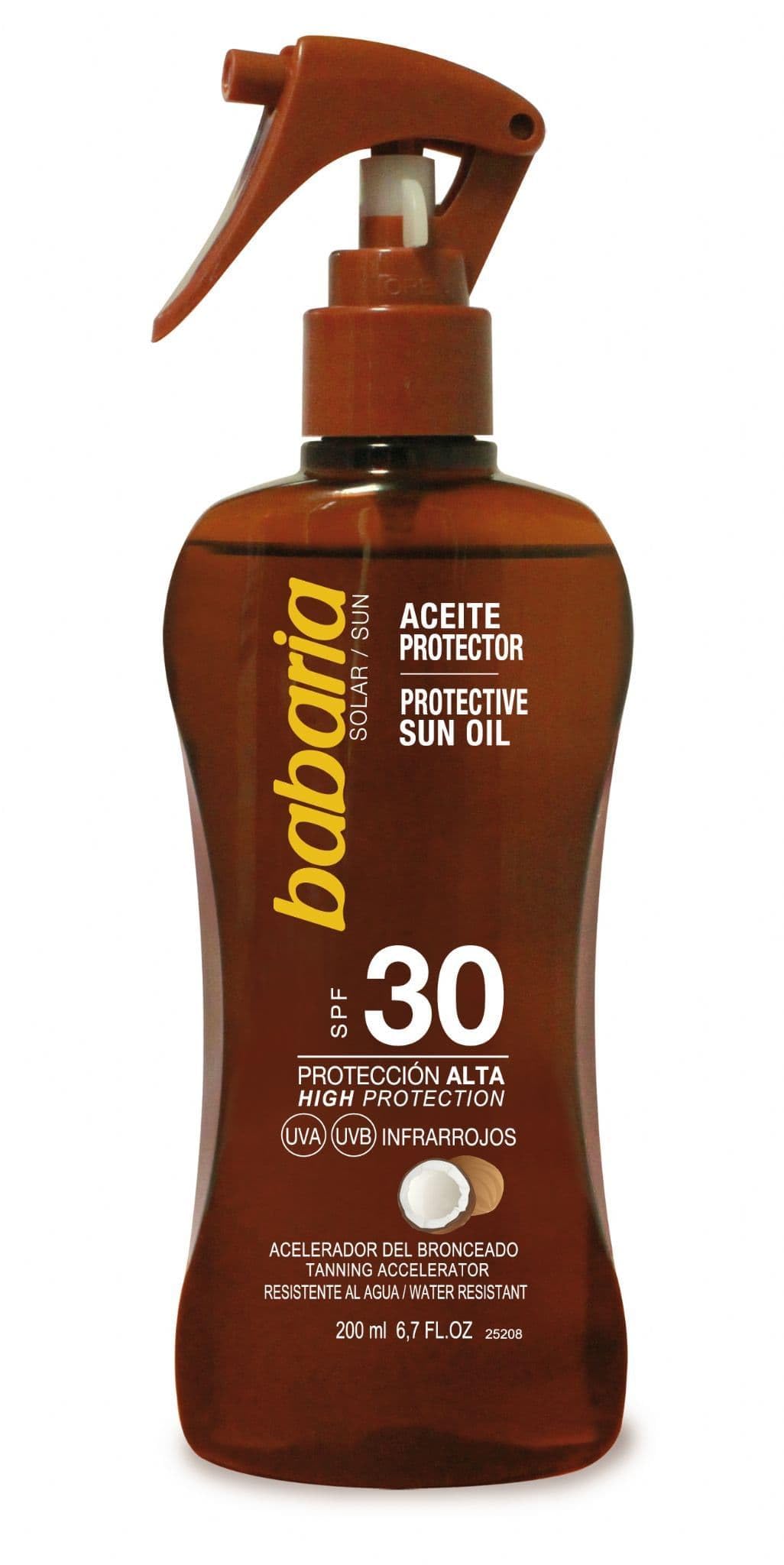 Babaria Pistola Aceite Protector Solar Coco SPF30 - 200 ml
