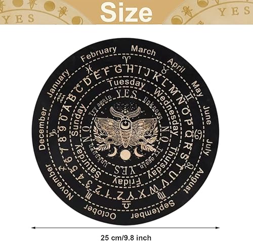 Miniatura 3 de Golgner Adivinación de madera, tablero de péndulo de madera con radiestesia de cristal, kit de suministros de altar wicca de brujería, tablero