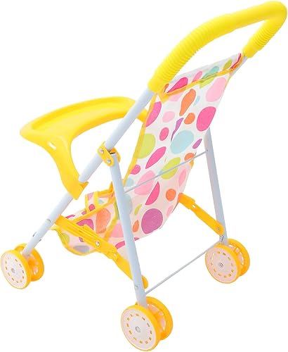 Uonlytech Lightweight Doll Stroller with Soft Handle for Pretend Play Pram Portable Role Play Accessory to Enhance Interaction and Travel Fun