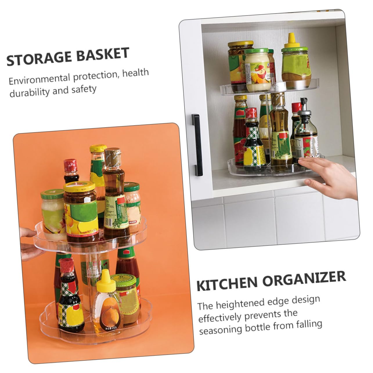 LIFKOME Portaspezie Girevole A Doppio Per Cucina Porta Condimenti Resistenti E Durevoli