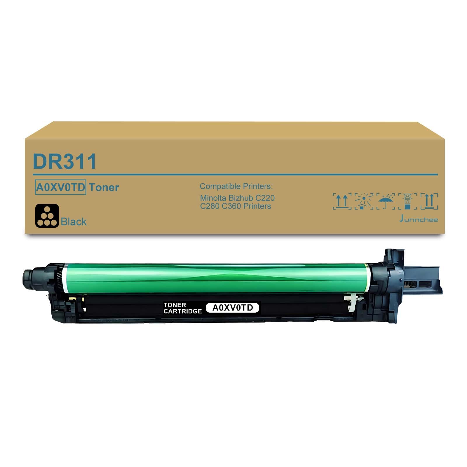 Junnchee DR311 Drum Cartridges Replacement for Konica DR-311 A0XV0TD Drum Unit for Minolta Bizhub C220 C280 C360 Printer, 1-Pack