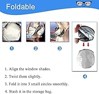 Vista 4 de HOMEYA Parasol para parabrisas de automóvil, parasol automático de panda de dibujos animados plegable, protector de visera solar, reflector de rayos