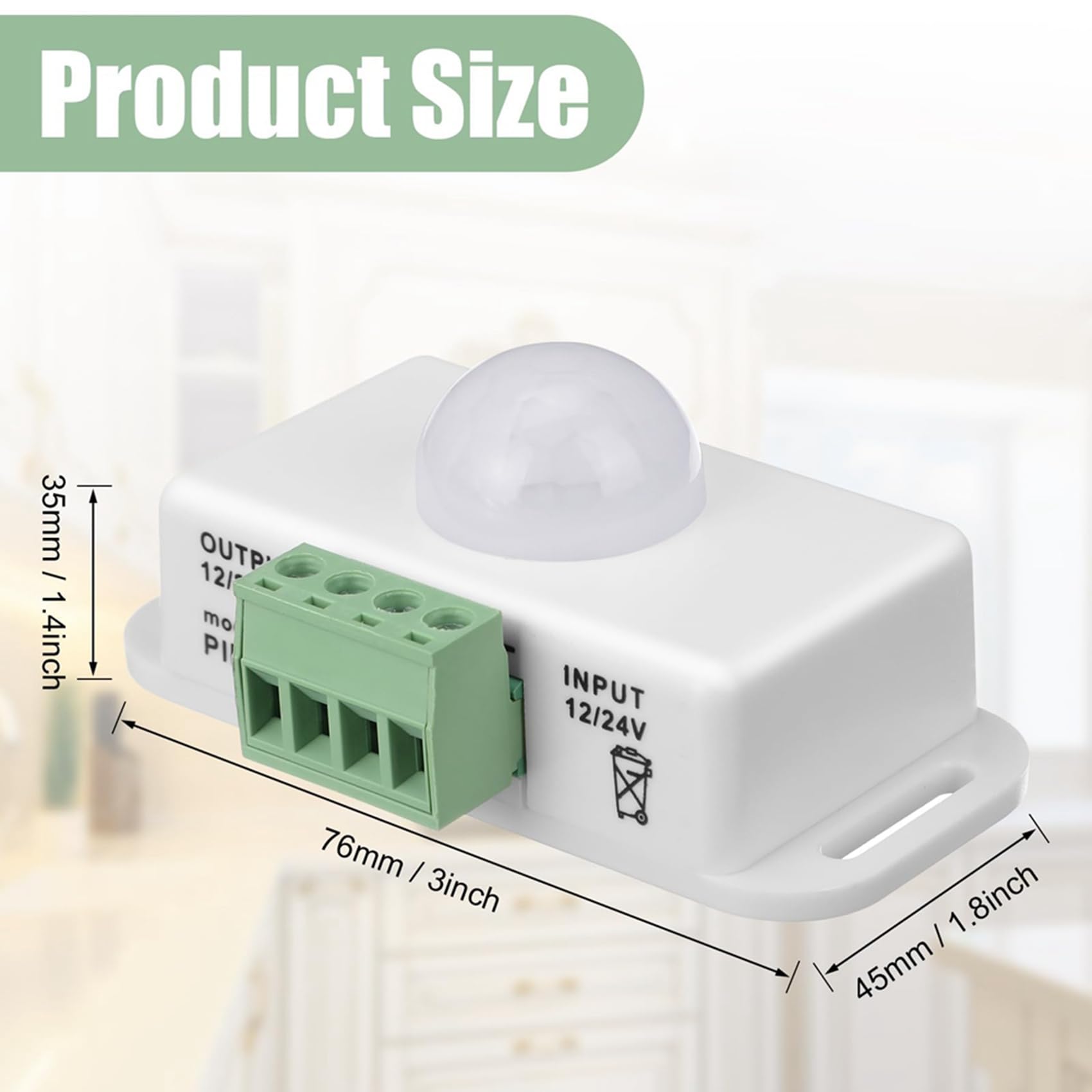 Paquete de 12 Sensores de Movimiento PIR de 12 V y 24 V, Detector de Movimiento, Interruptor de Luz, Detección de Infrarrojos, Función de Temporización de Movimiento