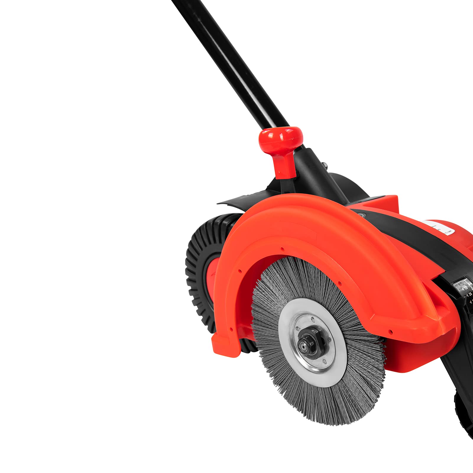 Grafner 2in1 Rasenkantenschneider und Fugenbürste, mit Messer und Bürste, ergonomischer Teleskopstiel, 3-Fach einstellbare Schnitttiefe, Führungsschiene für präzise Kanten und saubere Fugen Rot