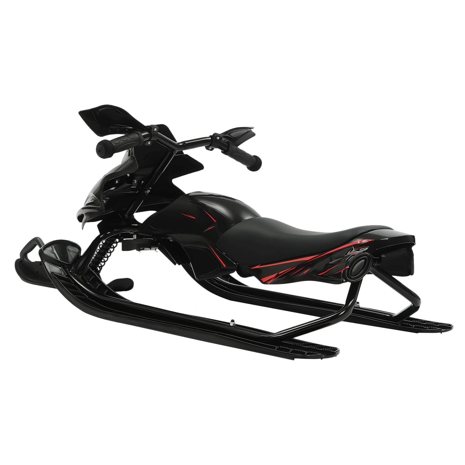 Luge à neige pour enfants à partir de 3 ans, luge de ski orientable avec freins, capacité de charge de 80 kg, siège réglable pour un plaisir d'hiver sûr sur les pistes de ski et dans la neige