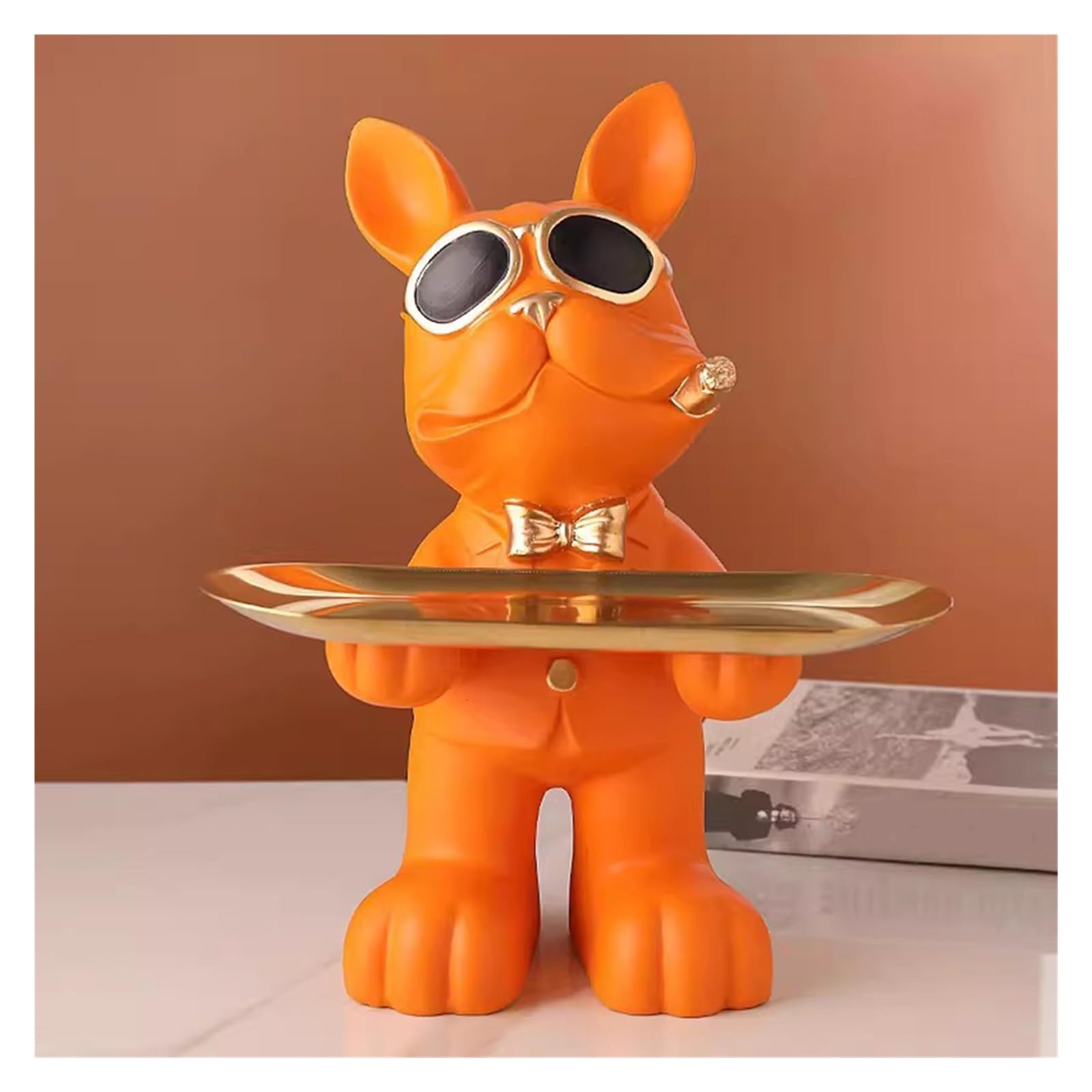 Vassoio portachiavi in resina a forma di bulldog, organizer per decorazione d'ingresso, per gioielli e accessori, per gli amanti dei bulldog