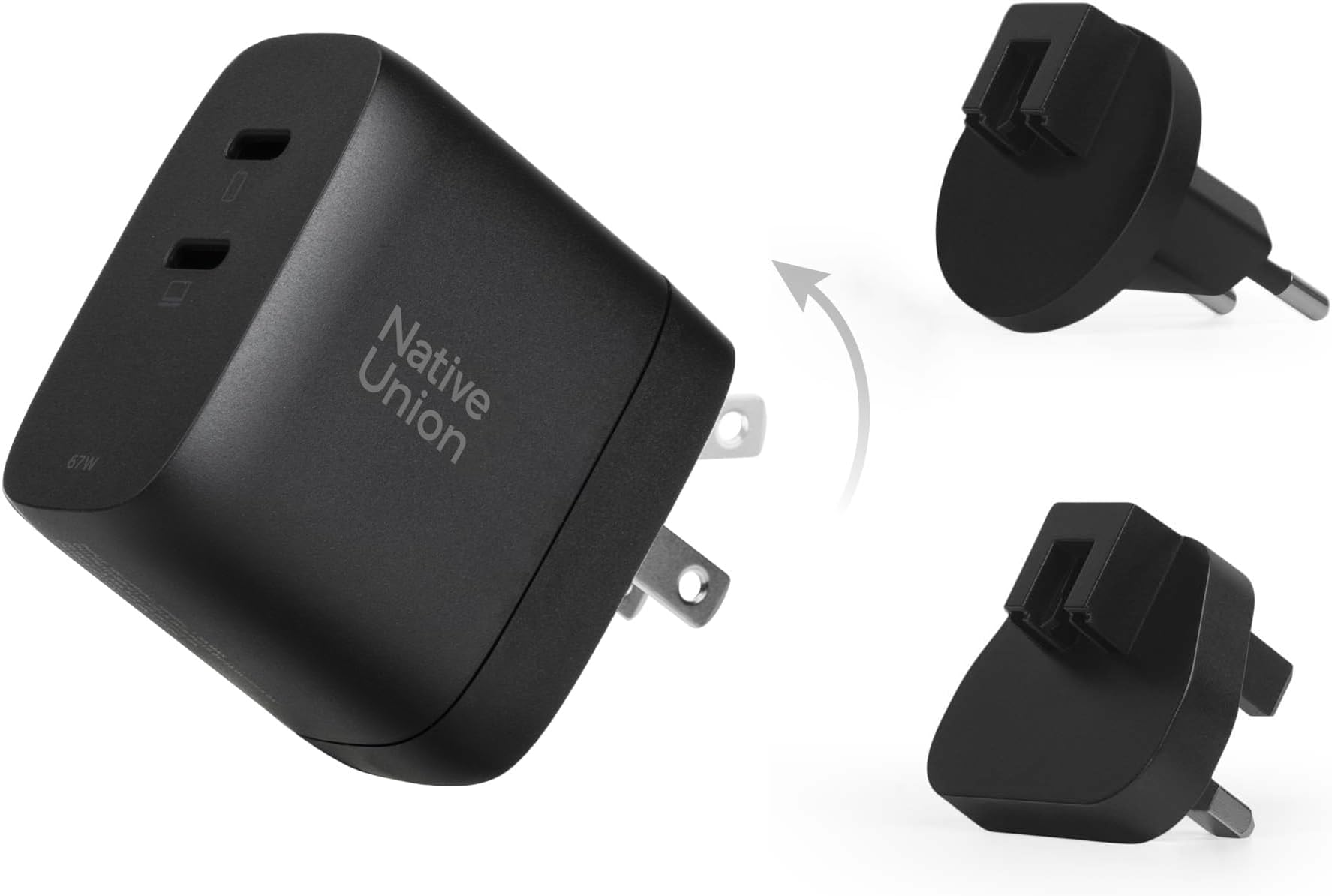 Native UnionFast GaN Charger PD 67W – Ultra-Compact Power Delivery Enabled USB-C Charger Up to 67W – for MacBook Air, iPads, iPhones & More (Black)