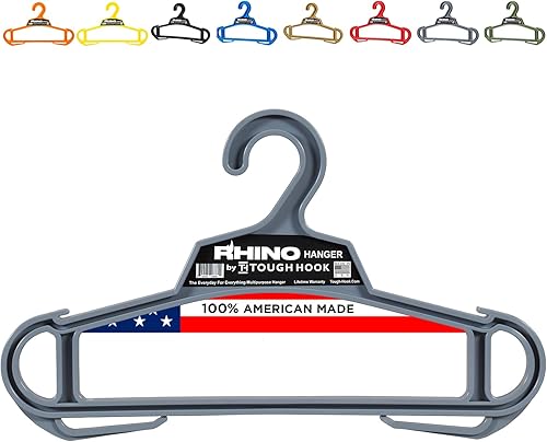 Miniatura 8 de Rhino Hanger  The Everyday for Everything  Fabricado en Estados Unidos  Capacidad de carga de 200 libras  Percha estándar extra grande resistente de