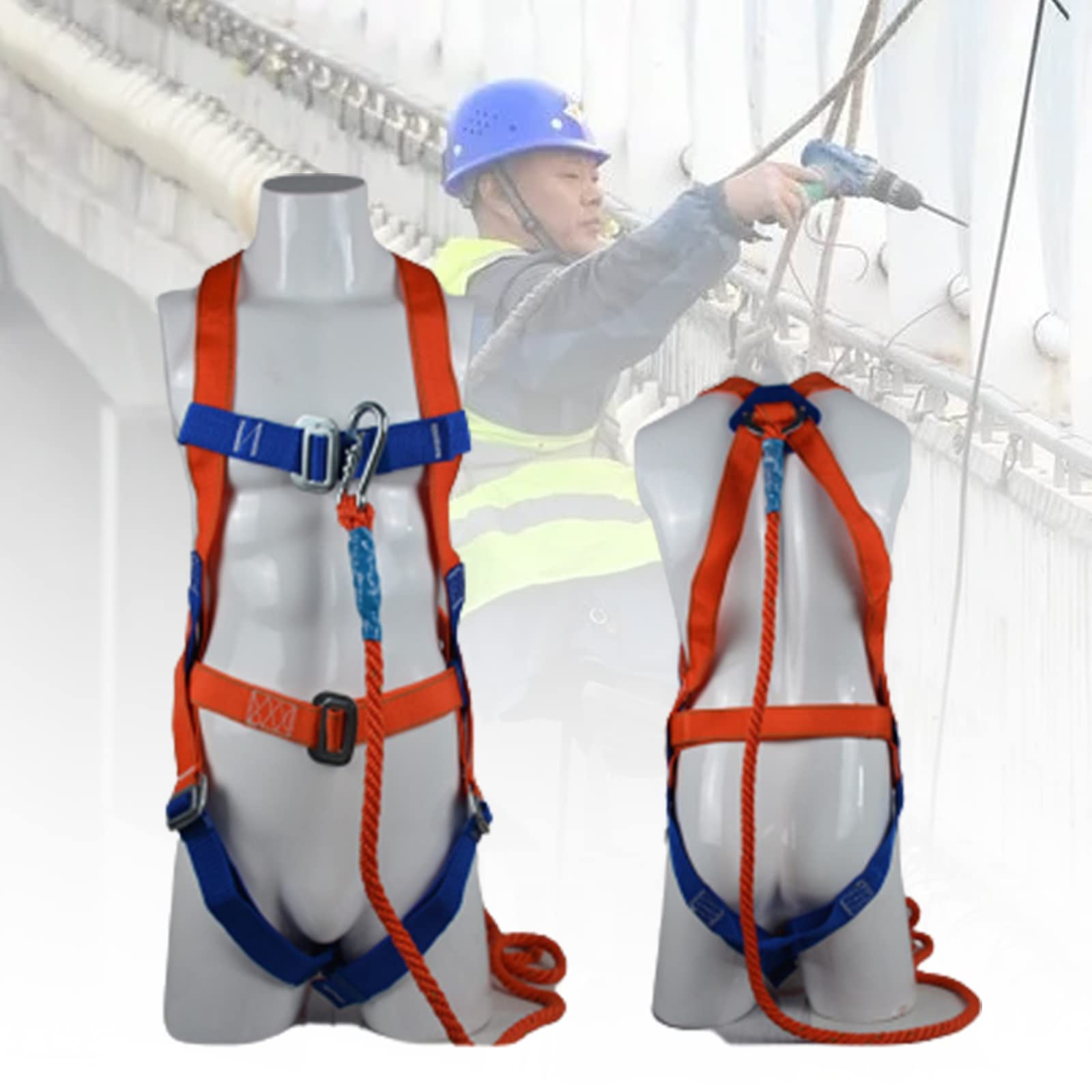 SwaYve Cinturón de Seguridad de Cinco Puntos, Arnés de Escalada, Espeleología, Equipo de Rappel para Escalada en Roca, Cinturón de Seguridad Anticaída con Construcción de Doble Gancho a Gran Altitud/S