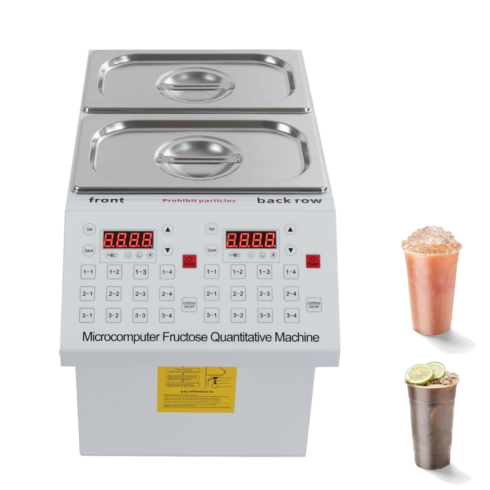 KJZQXYX Automatic Fructose Quantitative Machine, 10L Double Cylinder Electric Syrup Dispenser, Fructose Dispensing Machine, for Dessert Shops