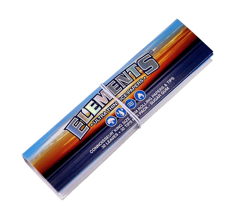 Elements Connoisseur King Size Slim Reis Papers inklusive Tips, 32 Stück pro Heftchen 10 Boxen (240 Booklets)