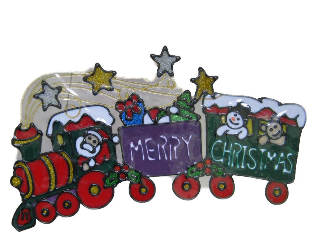 Christmas Decorations NORTH POLE EXPRESS 220X390MM GEL CLING WINDOW STICKER