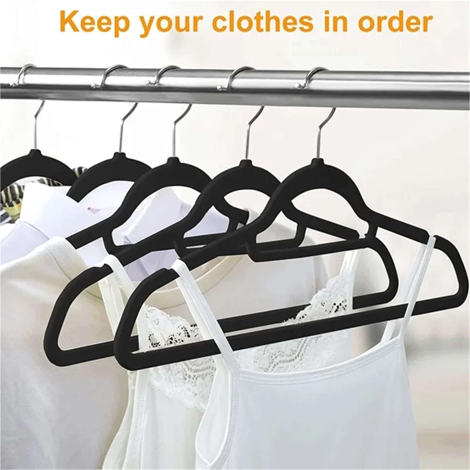 Beflockte Kleiderbügel 10 Stück beflockte Kleiderbügel for Zuhause, rutschfeste Samt-Kleiderbügel, Elegante Mantel-Kleidung, Starke, langlebige Racks(Grey-10Pcs)