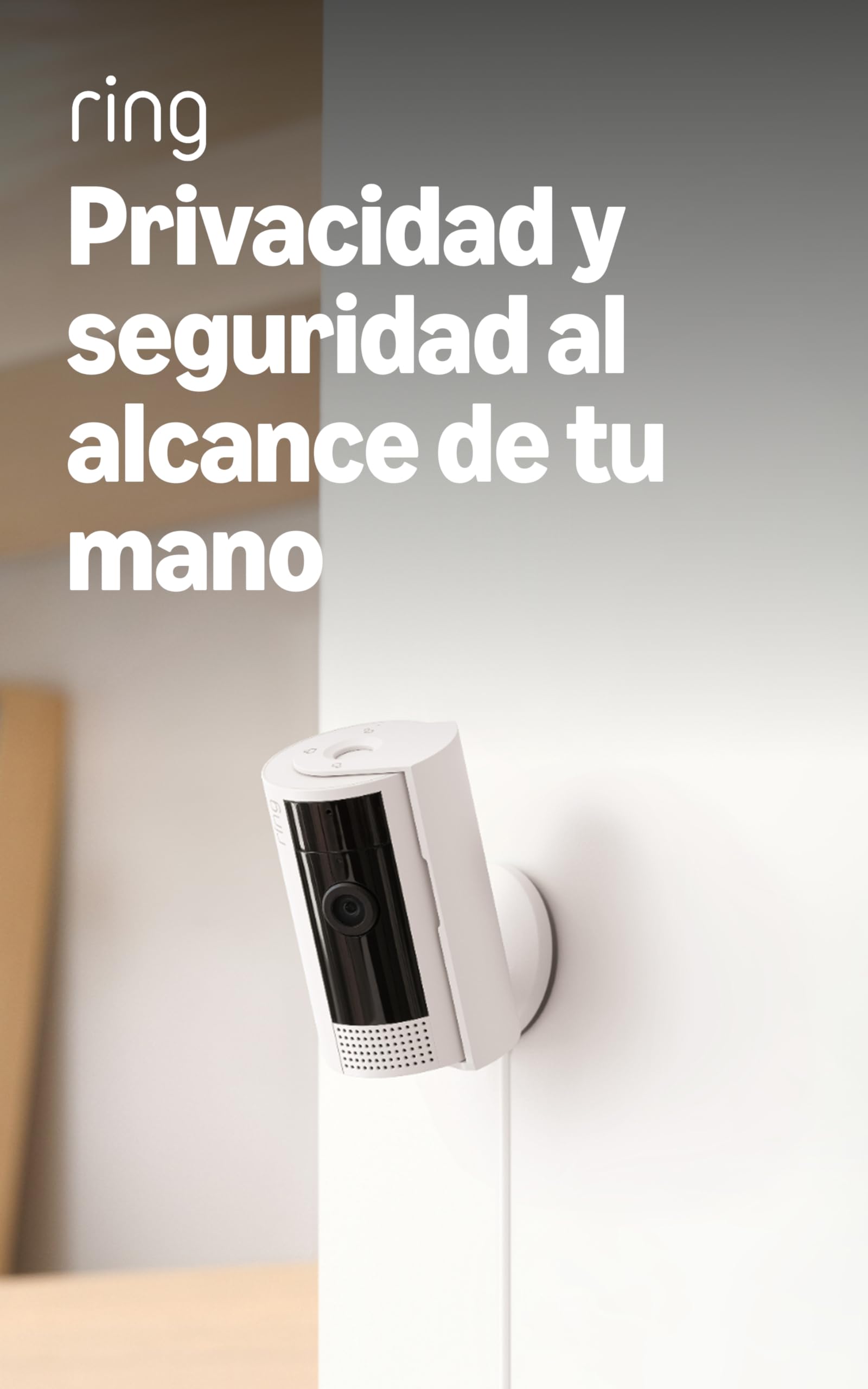 Ring Cámara interior (Indoor Camera 2.a gen.) | Cámara de vigilancia wifi con enchufe para mascotas | Vídeo 1080p HD, comunicacion bidirecciónal, cubierta de privacidad | 30 días gratis de Ring Home - Amazon España