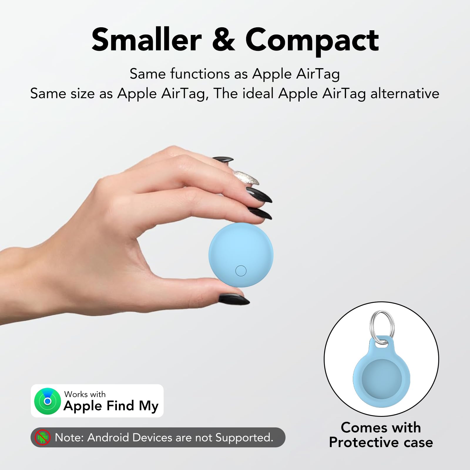 Smart AirTag Set di 2 pezzi, il cercachiavi funziona con l'app Find Me (solo iOS), localizzatore gps per chiavi, portafogli, segnale acustico forte, IP67 Air tag localizador (Blu e Verde)