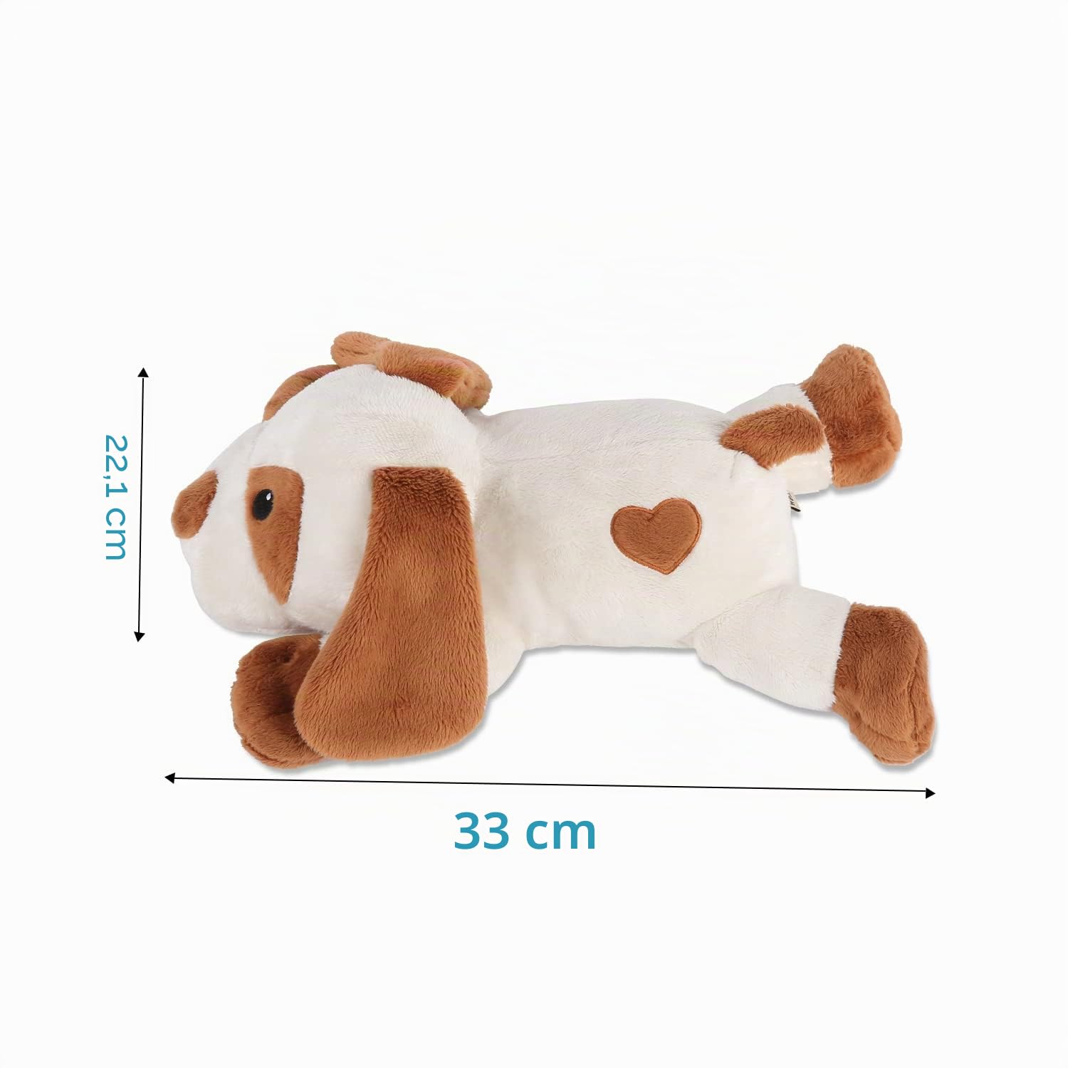 WEOK Heartbeat Welpe Plüsch Hundespielzeug, Welpe Herzschlag Stofftier für Hunde Angst Linderung Verhalten Hilfe Spielzeug (White + small)