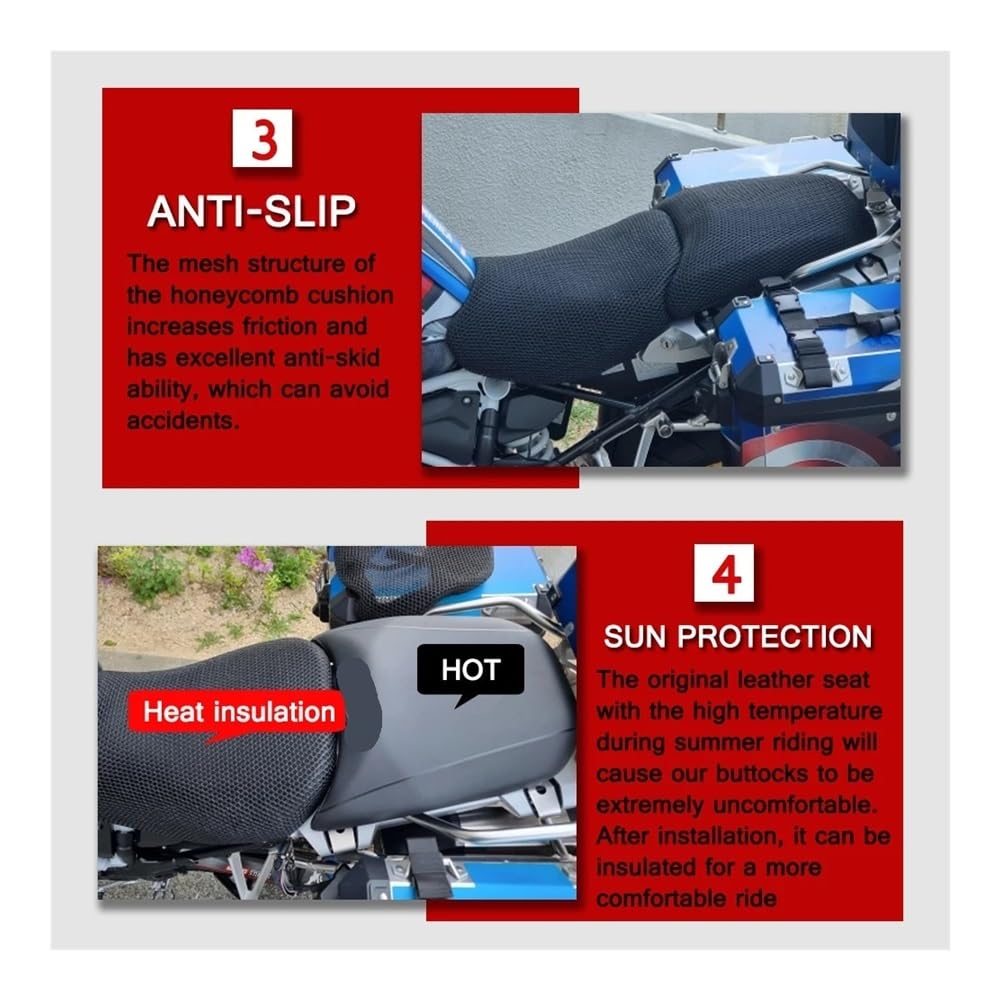 Fodere sedili Moto Per B&M&W OC/LC R1200 GS Adv Adventure Moto 3D Mesh Cuscino Sella Antiscivolo Tessuto Di Nylon Copertura Della Protezione