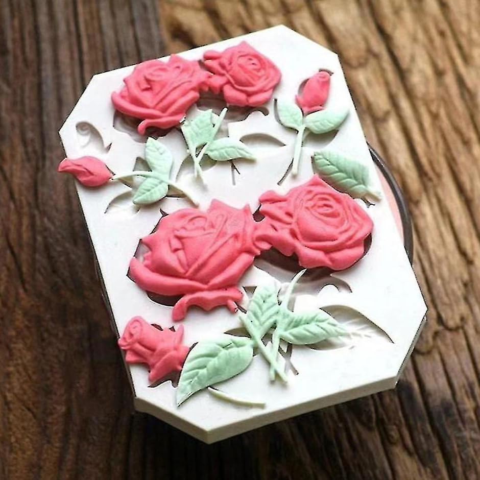 Rose Fondant Mould, Boy Proposing Rose 3D Flower Fondant Mold, Molds for Candle Soap Making Crafting, Cake Dessert Decoration Chocolate Cupcake Candy Ice Mold, Resin Concrete Art Craft