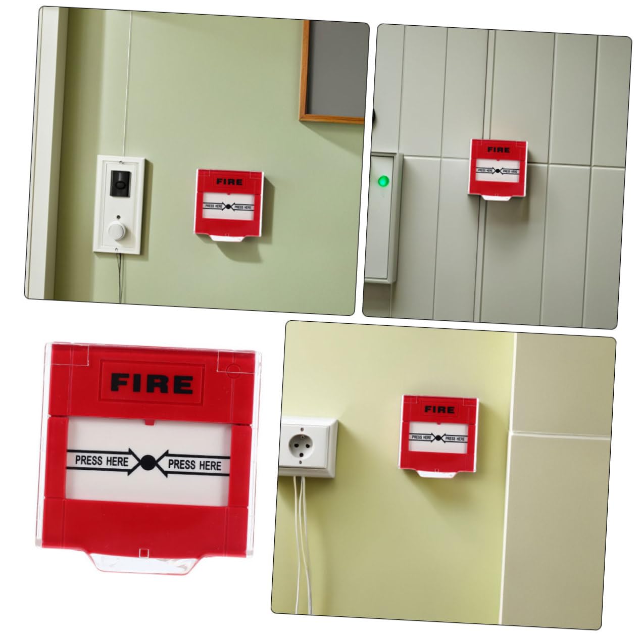 Gatuida Botón De Alarma contra Incendios Manual Rojo Reiniciable, Interruptor De Llamada De Emergencia para Hogar Oficina, 2 Unidades, Activación Rápida, Seguridad contra Incendios