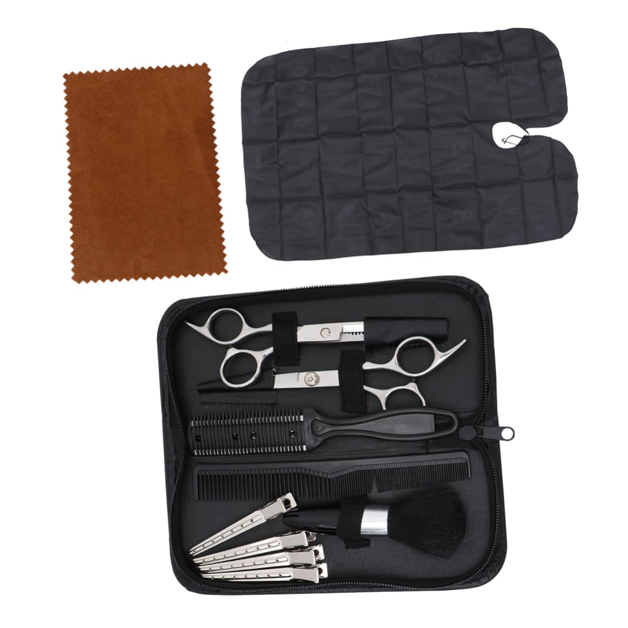 Beatifufu 1Set Hair Cutting Scissors Professional Hairdressing Tools with Thinning Comb and Clips Design for Home and Salon Use Hair Cutting