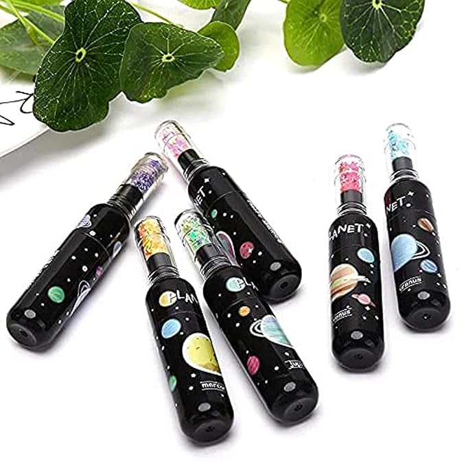 THE ART BOX Space Theme Bottle Shape Highlighters|Set Of 6|Fine Grip Marker Pen|Ideal For Office Stationery&Kids|Assorted|Assorted