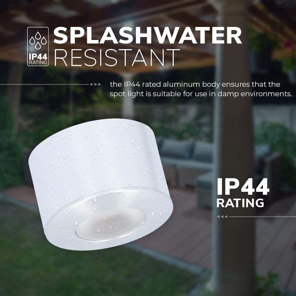 HOFTRONIC - 4er set dimmbare LED-Ein/Aufbaustrahler Navarra IP44 2700K Warmweiß CREE Deckenspots Einbauleuchte Aluminium ideal für Terrassendach, Bad, Dusche