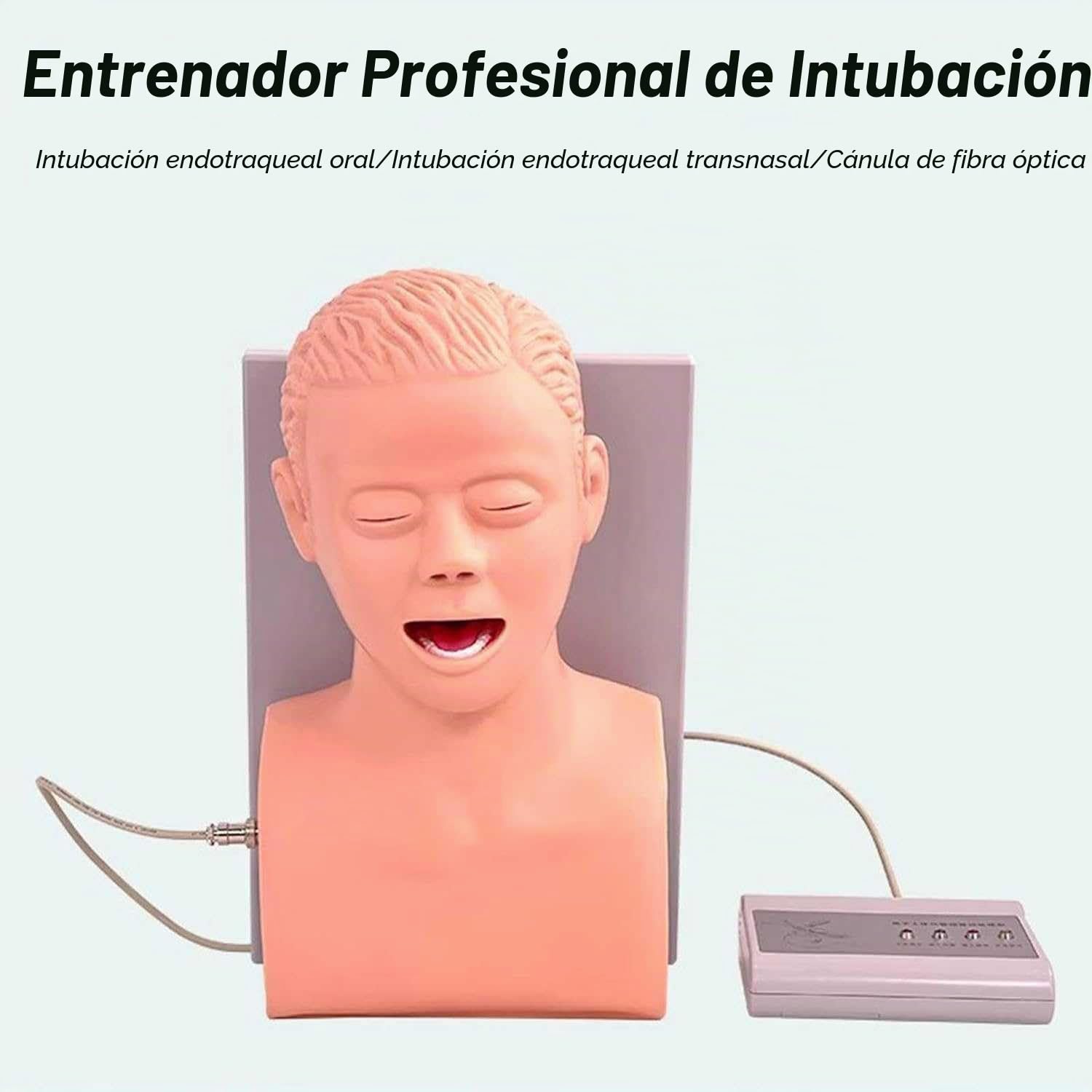 Simulador Educativo de Intubación para Adultos con Alarma Electrónica y Bolsa, Modelo Anatómico Funcional para Formación Técnica en Vía Aérea Oral y Nasal