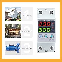 Vista 8 de Walfront SVP‑916 100‑130VAC Protector de voltaje ajustable sobre y bajo voltaje Protector de retardo de plástico Protector de reinicio de retardo 40A