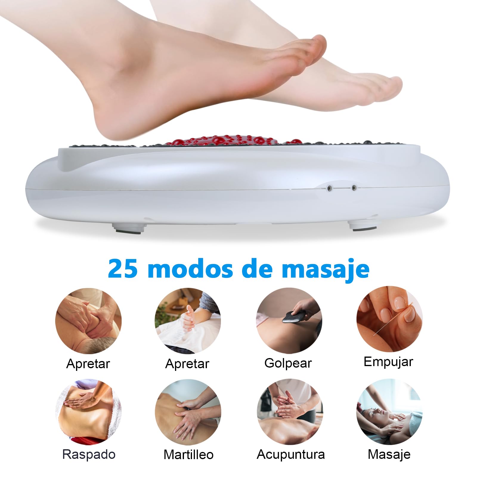 Auxoliev Medic estimulador de la circulación sanguínea para pies y piernas, masajeador de pies EMS - promueve la circulación sanguínea, masajeador de pies eléctrico con 4 almohadillas de electrodos