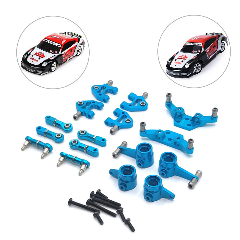 1/28 RC Auto In Metallo Aggiornamento Asta di Sterzo Set Parti Modificate Auto-styling di Ricambio per WLtoys K969 K979 K989 K999 P929, Blu