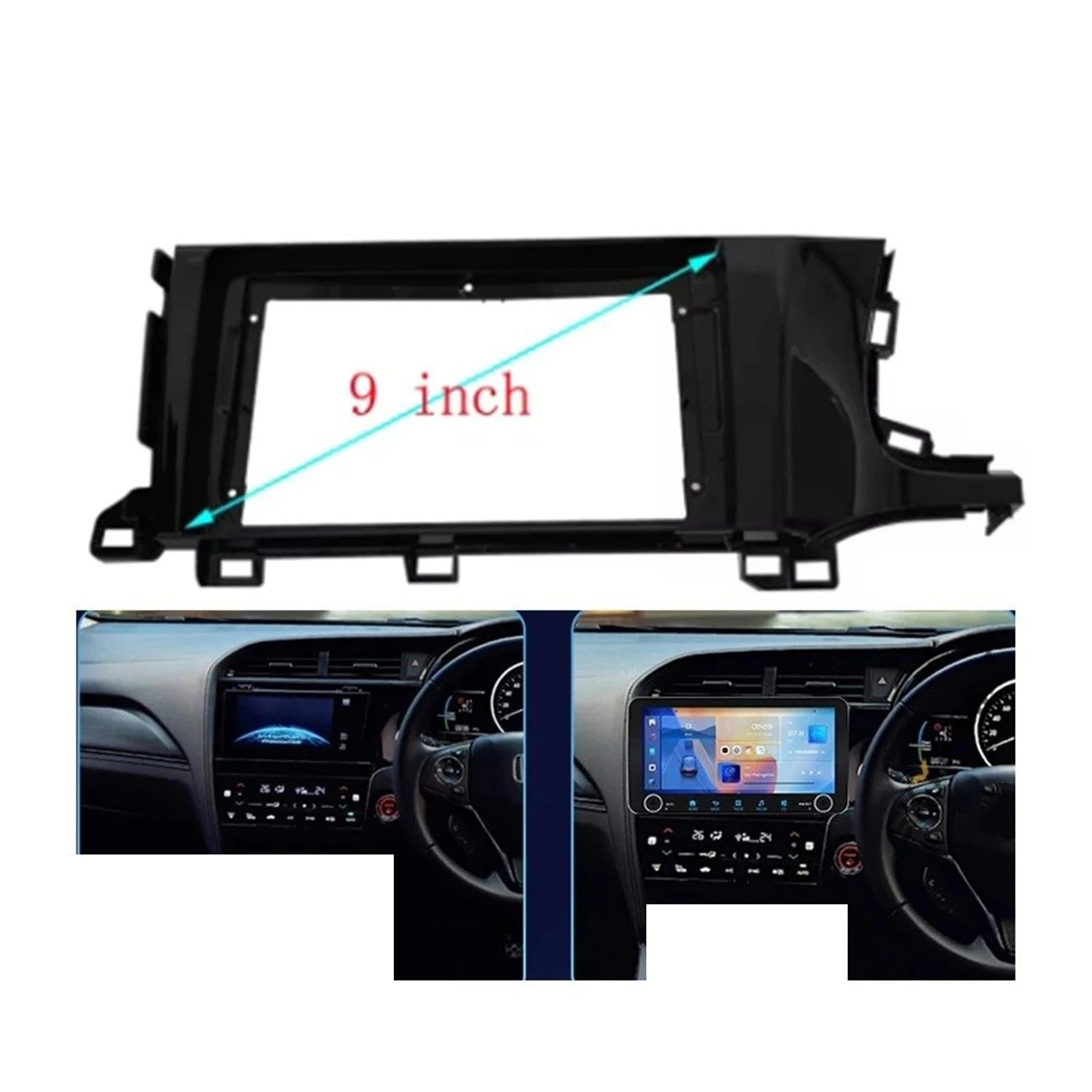 Adaptador De Fascia para Marco Coche 9 Pulgadas, Kit Panel Ajuste Tablero Radio Android para City Shuttle 2015-2020 Marco Panel Radio Coche