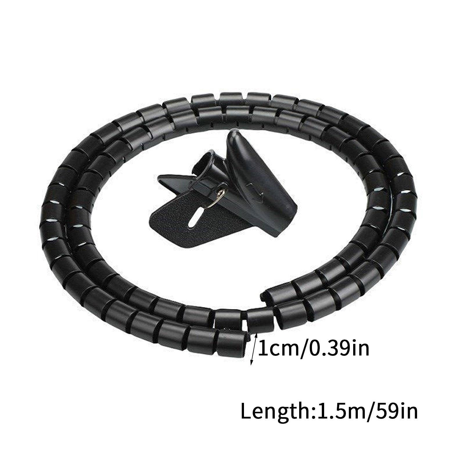 Gaine Spirale Pour Câbles 22mm X 2m - Gestion Fils TV, PC, Bureau - Noir