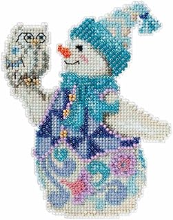 Jim Shore Snowy Owl Snowman Counted Cross Stitch Kit-5x5 18 Count
