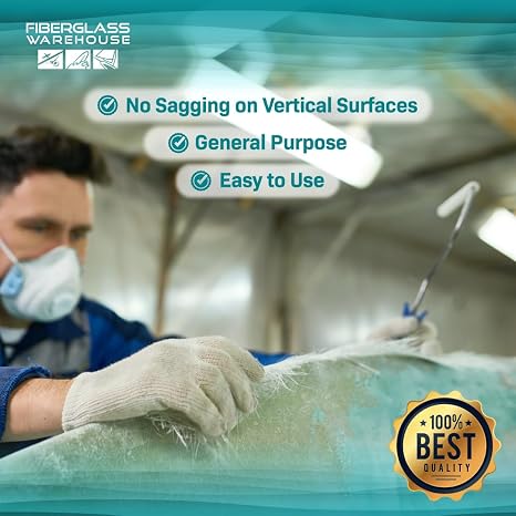 Fiberglass Warehouse Polyester Laminating Resin, Marine Grade, 1 Gallon | Catalyst Included, Boat Repair, Decks, RV & Auto