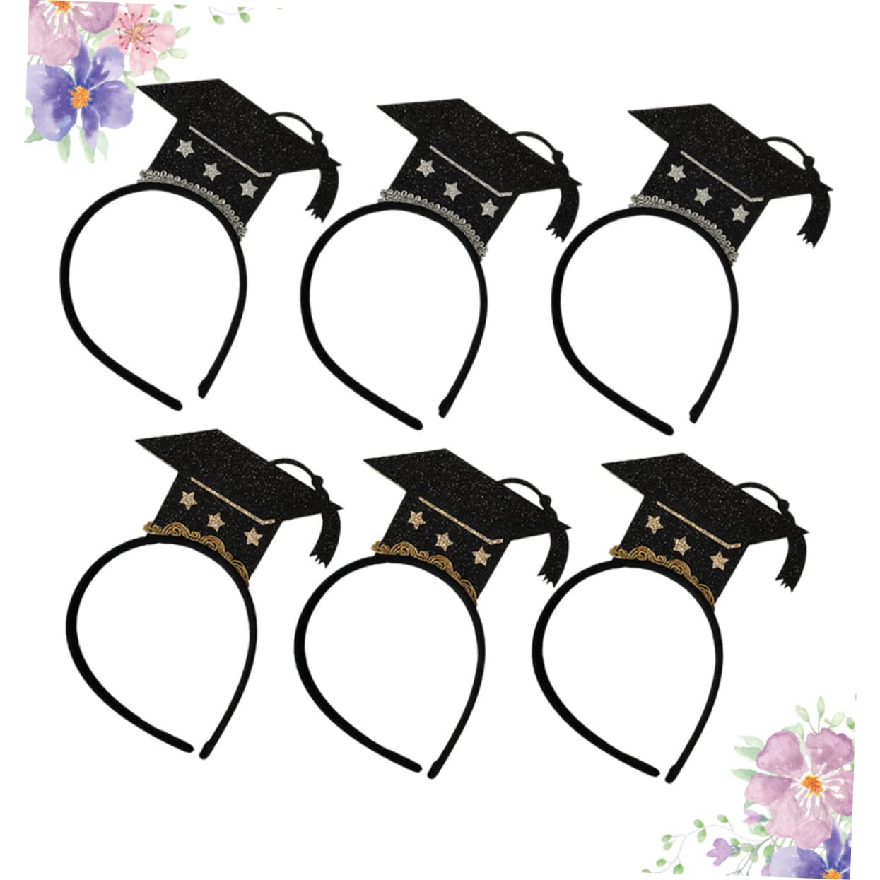 FRCOLOR 3 Set Di Fascia Per Unica Per Laurea Mini Cappello Da Dottore Accessorio Per Glitterato Per Copricapo Da Festa 6 Pezzi * 3