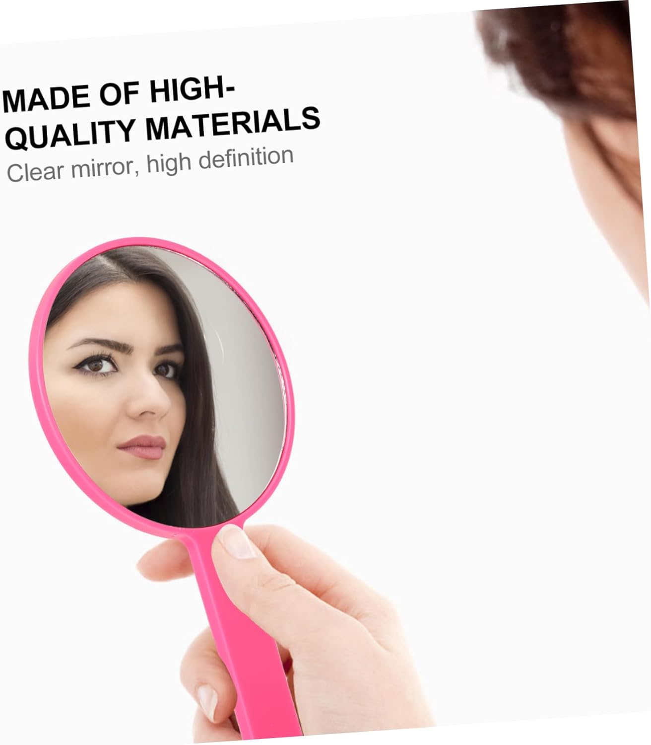 8pcs Portable Handheld Makeup Mirror Round Cosmetic Mirror Handle for Travel Grooming and Beauty Tasks