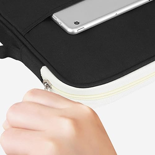 Miniatura 5 de A4 Documento Bolsa Carpeta de Archivos A4 Portafolio Organizador Computadora Portátil Estuche con Cremallera, Negro -