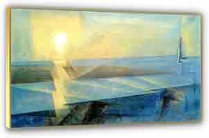 Abstrakte Leinwand "Sonnenuntergang" - Wandbild 40x65cm